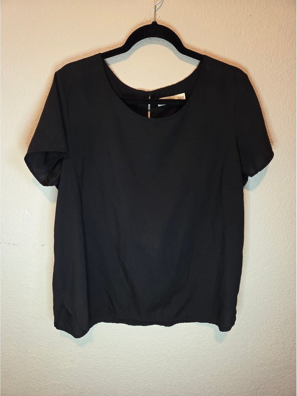 Faded Glory Women's Black Short Sleeve Blouse XL